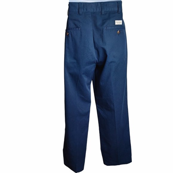 Cabelas Mens Casual Pants Size 34 Regular Blue Work‎ Office Flat Front Pockets - Picture 3 of 5